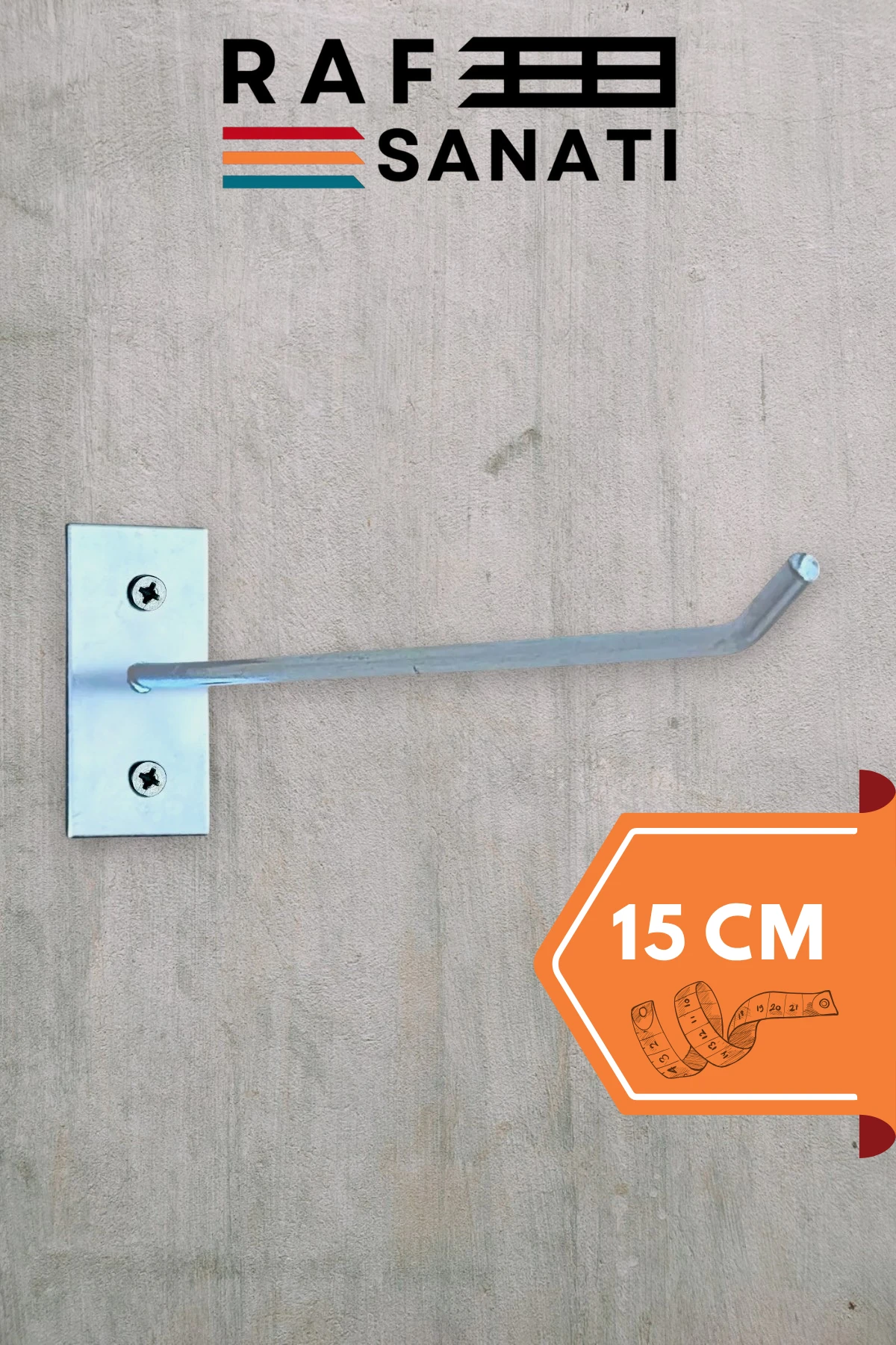 Duvar Kancası 15 cm | Duvar ve Suntaya Monte Metal Raf Askı Aparatı