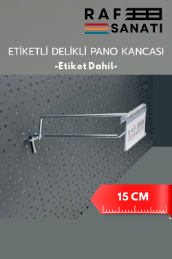 Etiketli Delikli Pano Kancası 15 cm | Fiyat Etiketli Raf Askı Kancası