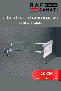 Etiketli Delikli Pano Kancası 20 cm | Fiyat Etiketli Raf Askı Kancası