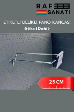 Etiketli Delikli Pano Kancası 25 cm | Fiyat Etiketli Raf Askı Kancası