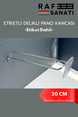Etiketli Delikli Pano Kancası 30 cm | Fiyat Etiketli Raf Askı Kancası